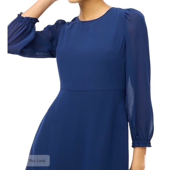 J Crew Factory Mini dress with flounce hem and sheer sleeves size 10 NWT BY478 - Picture 2 of 9
